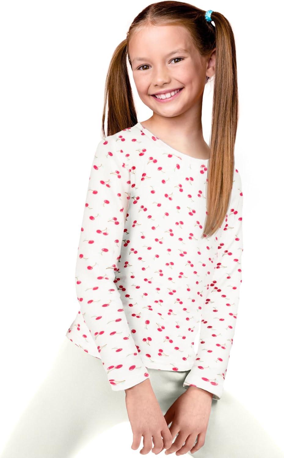 imageRocky Thermal Underwear for Kids Girls Thermals Long Johns Underwear Base Layer for Cold weatherskiingCherry Design